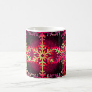 Rosa christmas snowflake mönster kaffemugg