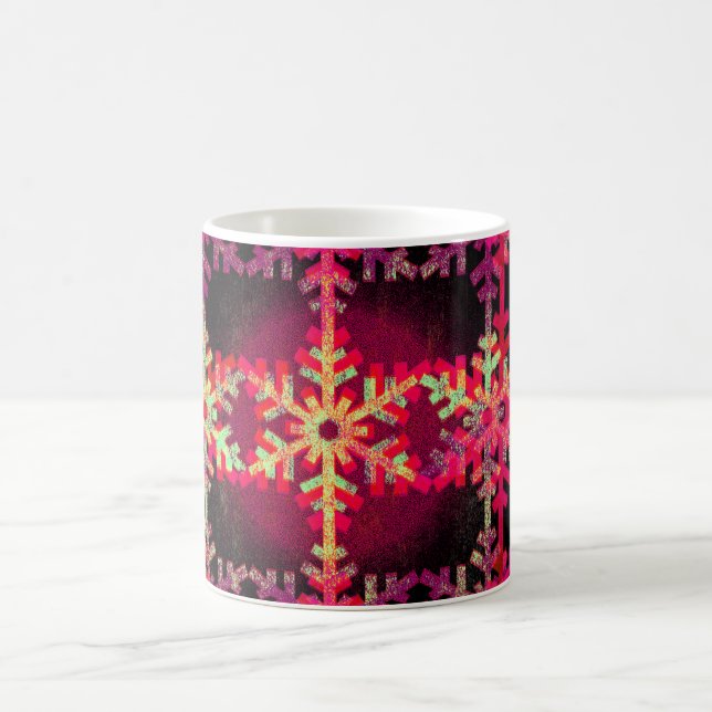 Rosa christmas snowflake mönster kaffemugg (Center)