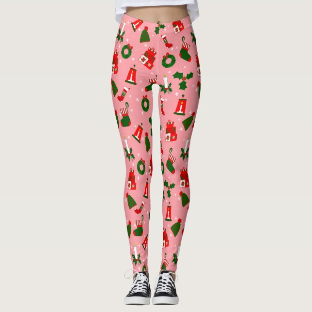 rosa christmas wandeholly leggings (Framsida)