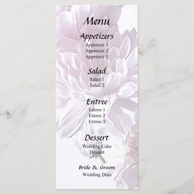 Rosa Chrysanthemum Heart Menu Meny (Framsida)