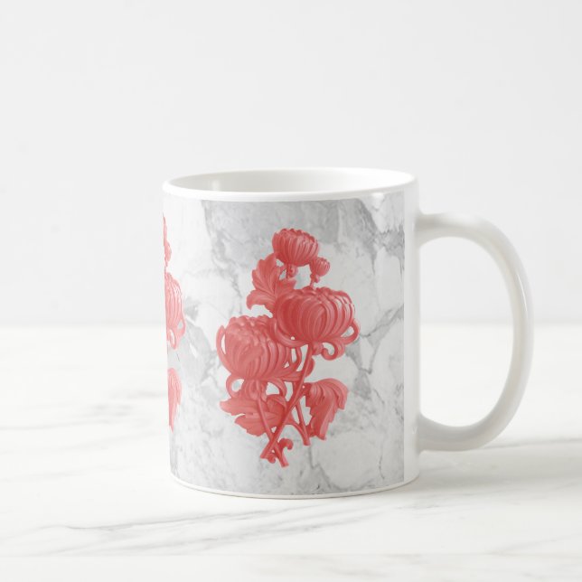 Rosa Chrysanthemum Kaffemugg (Höger)