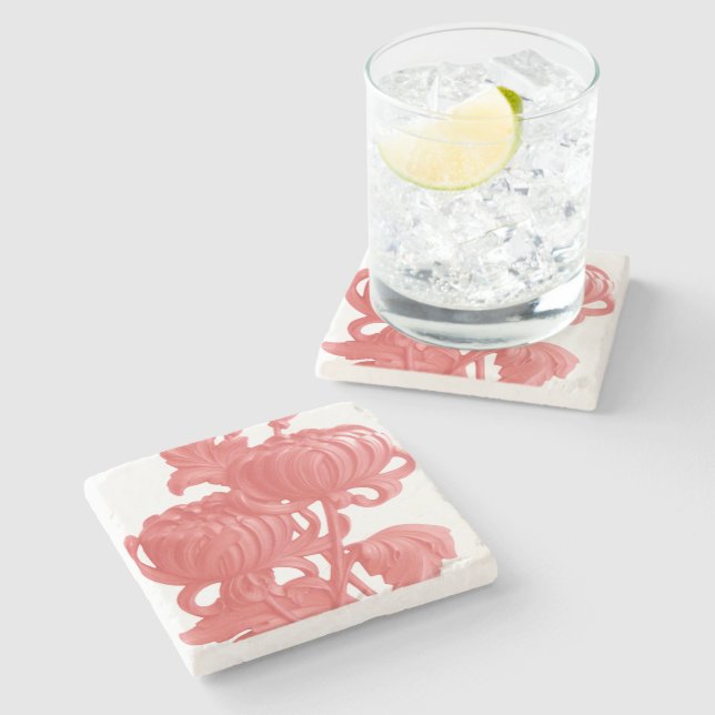 Rosa Chrysanthemum Stenunderlägg (Sidan)