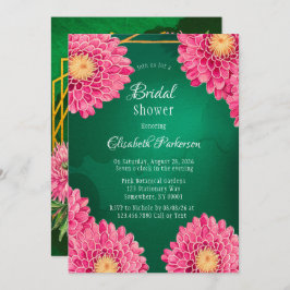 Rosa Chrysanthemums geometriska Möhippa Inbjudningar