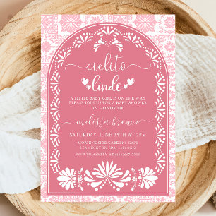 Rosa Cielito Lindo Baby Shower-inbjudan Inbjudningar