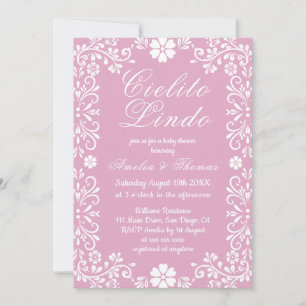 Rosa Cielito Lindo Mexikansk Baby Shower Inbjudningar