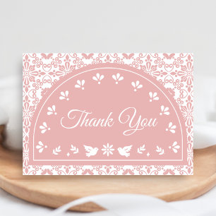 Rosa Cielito Lindo Papel Picado Baby Shower Tack Kort