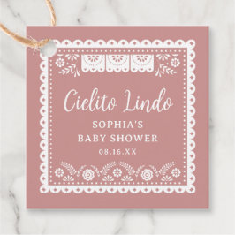 Rosa Cielito Lindo Talavera Baby Shower Gåvor Etiketter