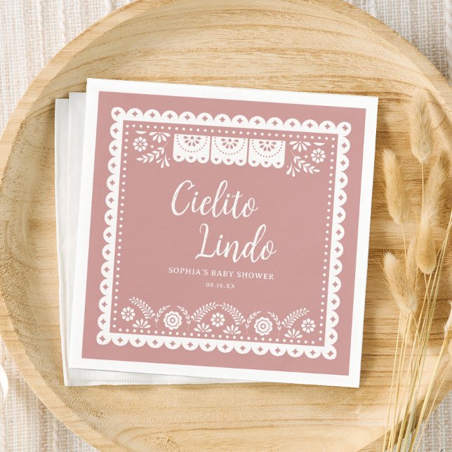 Rosa Cielito Lindo Talavera Mexican Baby Shower Pappersservett (Skapare uppladdad)
