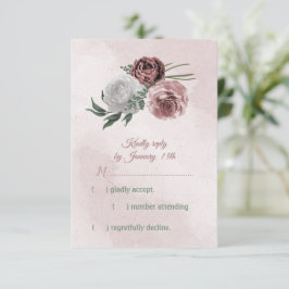 rosa cinnamon ro vit blommigt OSA kort