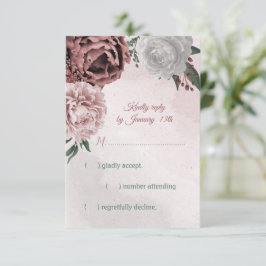 rosa cinnamon ro vit blommigt OSA kort