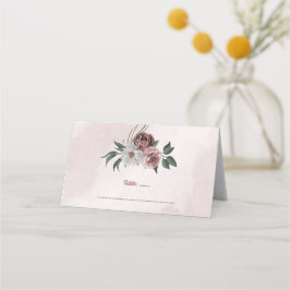 rosa cinnamon ro vit blommigt placeringskort