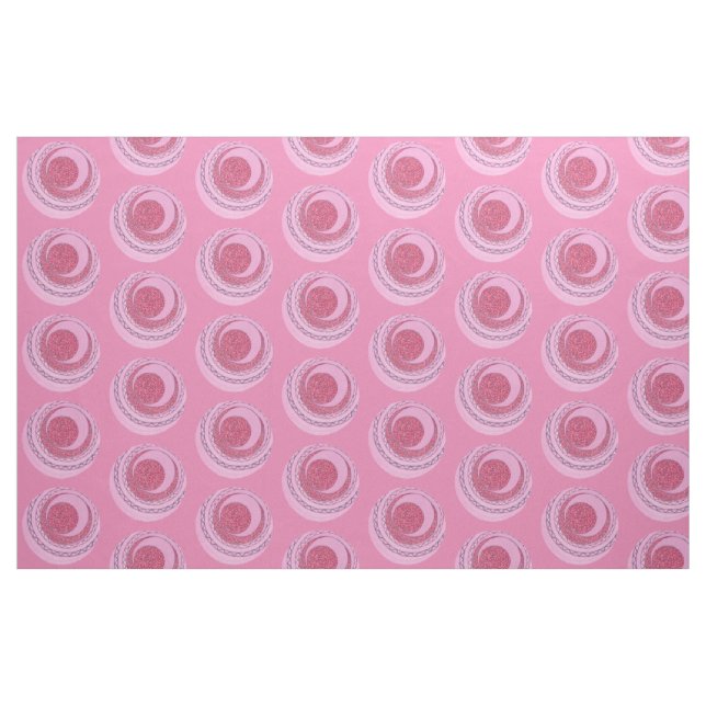 Rosa Circles Abstrakt Swirly Dots Mönster Fabric Tyg (Fat Quarter)