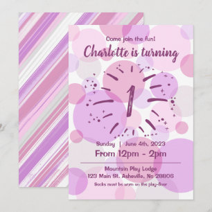 Rosa Circles Birthday Girl Investigation Inbjudningar