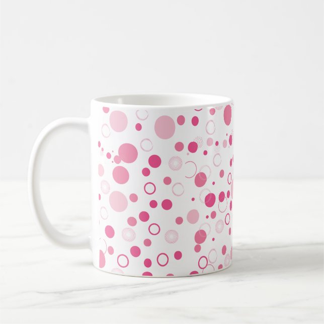 Rosa Circles Mugg - Roligt och modern design (Vänster)