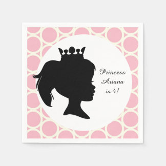Rosa Circles Princess Anpassningsbar Birthday Papp Pappersservett