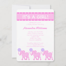 Rosa Circus Baby Showits A Girl Adful Inbjudningar