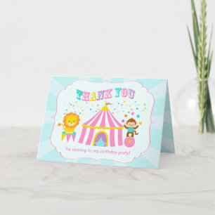 Rosa Circus Carnival Personlig Tack Kort