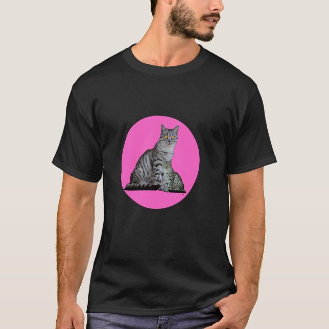 Rosa cirkel med 2 kattungar t shirt (Framsida)