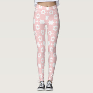 Rosa cirkelmönster leggings