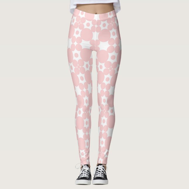 Rosa cirkelmönster leggings (Framsida)
