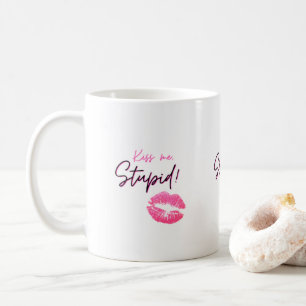 Rosa citat med en kyss. kaffemugg