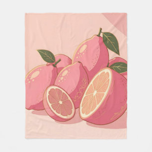 Rosa citron modern feminin citrus fleecefilt