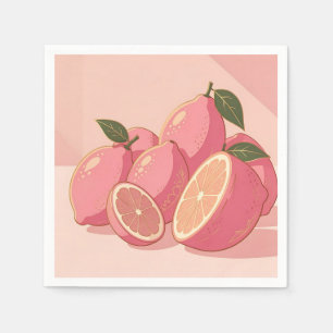 Rosa citron modern feminin citrus pappersservett