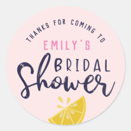 Rosa citronbrudfest runt klistermärke