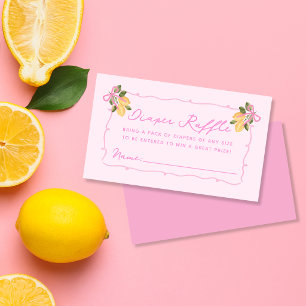 Rosa citroner Bebyshower Toalettpapperslotteri Tilläggskort