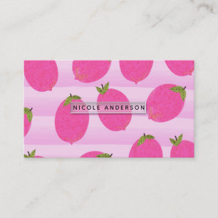 Rosa citroner lemonad sommar frukt kul visitkort