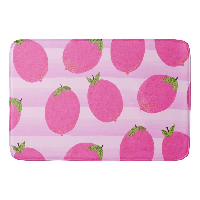 Rosa citroner lemonad sommar frukt ljus chic badrumsmatta (Framsidan)