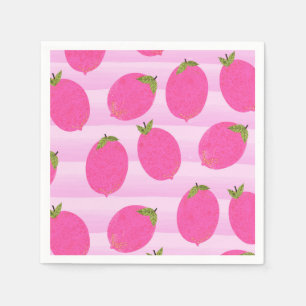 Rosa citroner lemonad sommar frukt vattenfärg fest pappersservett
