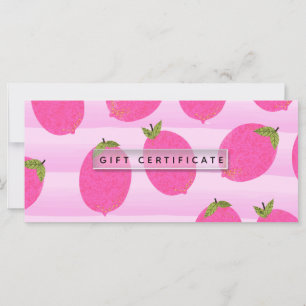 Rosa citroner sommarfrukt ljus presentkort