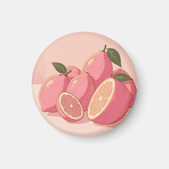 Rosa citrons modernt feminint citrus magnet (Framsidan)