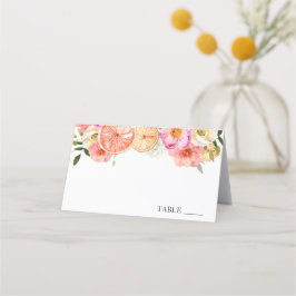 Rosa Citrus Blommor Namn Platskort Placeringskort