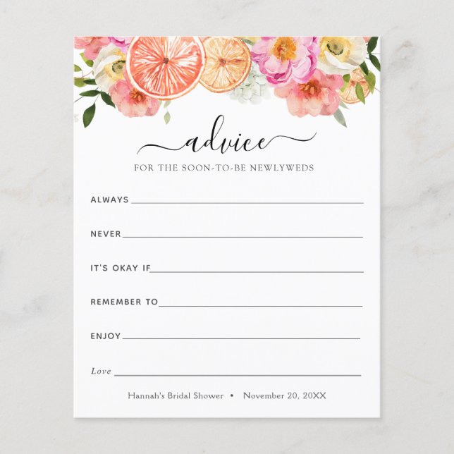 Rosa Citrus Flowers Advice for the Newlyweds (Framsida)