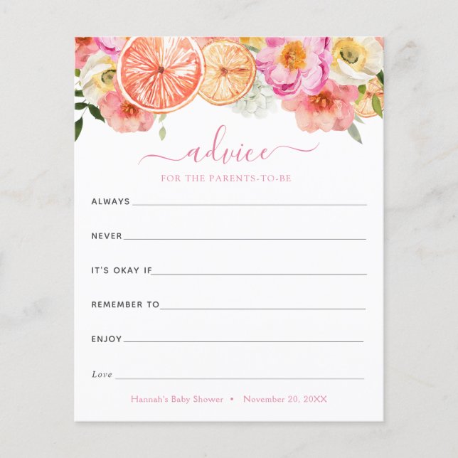 Rosa Citrus Flowers Advice for the Parents to be (Framsida)