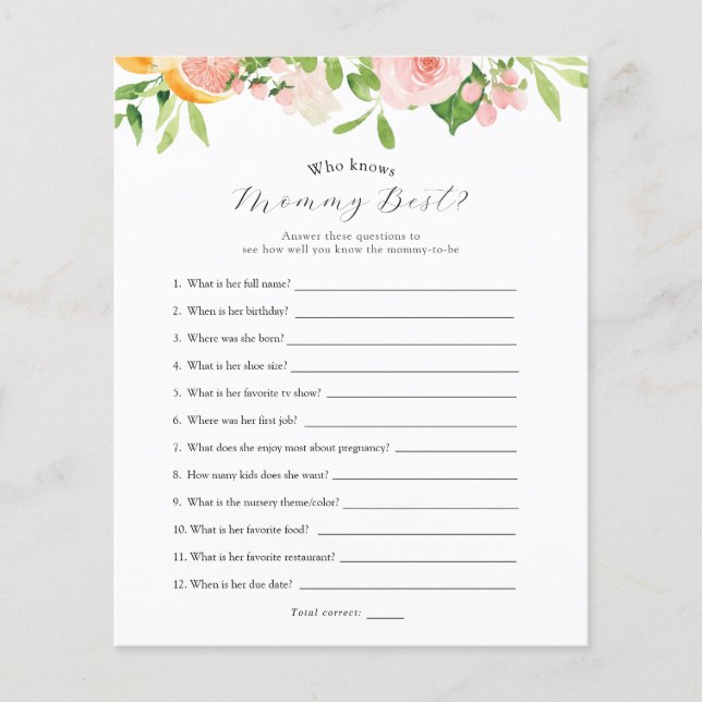 Rosa Citrus Flowers som känner Mamma bäst (Framsida)