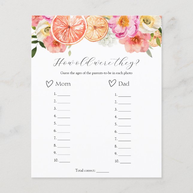 Rosa Citrus hur gammal de var på babyskor (Framsida)