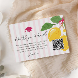 Rosa Citrus Lemon Examen Högskolefond Tilläggskort