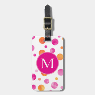 Rosa Citrus Watercolor Polka dots Bagagebricka
