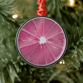 Rosa citrusfrukter julgransprydnad metall