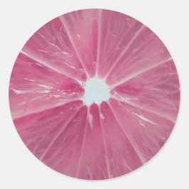 Rosa citrusfrukter runt klistermärke