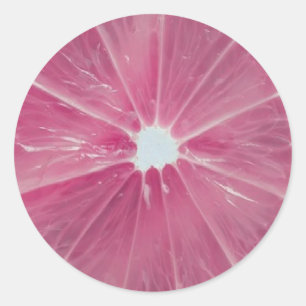 Rosa citrusfrukter runt klistermärke