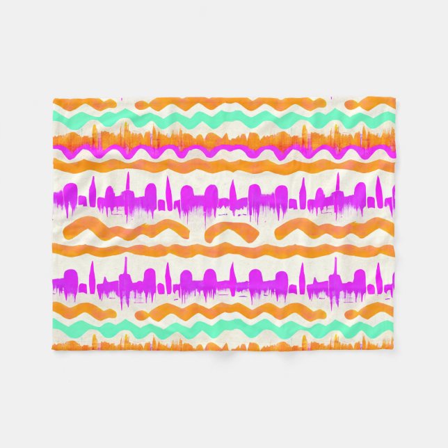 Rosa City Urban Mural Graffiti Street Art Mönster Fleecefilt (Framsidan (Horisontell))