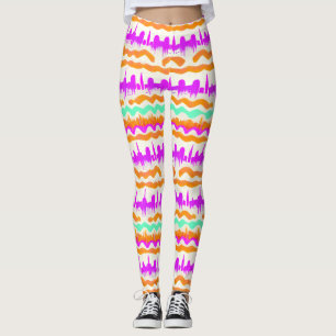 Rosa City Urban Mural Graffiti Street Art Mönster Leggings
