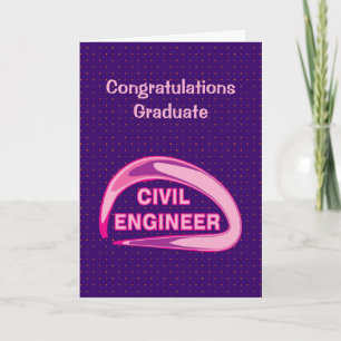 Rosa Civilingenjörsexamenskort Tack Kort