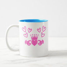 Rosa Claddagh-kaffemugg