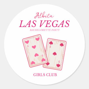 rosa Classic las vegas bachelorette Runt Klistermärke