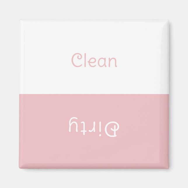 Rosa Clean Dirty Dishwasher Sign Magnet (Framsidan)